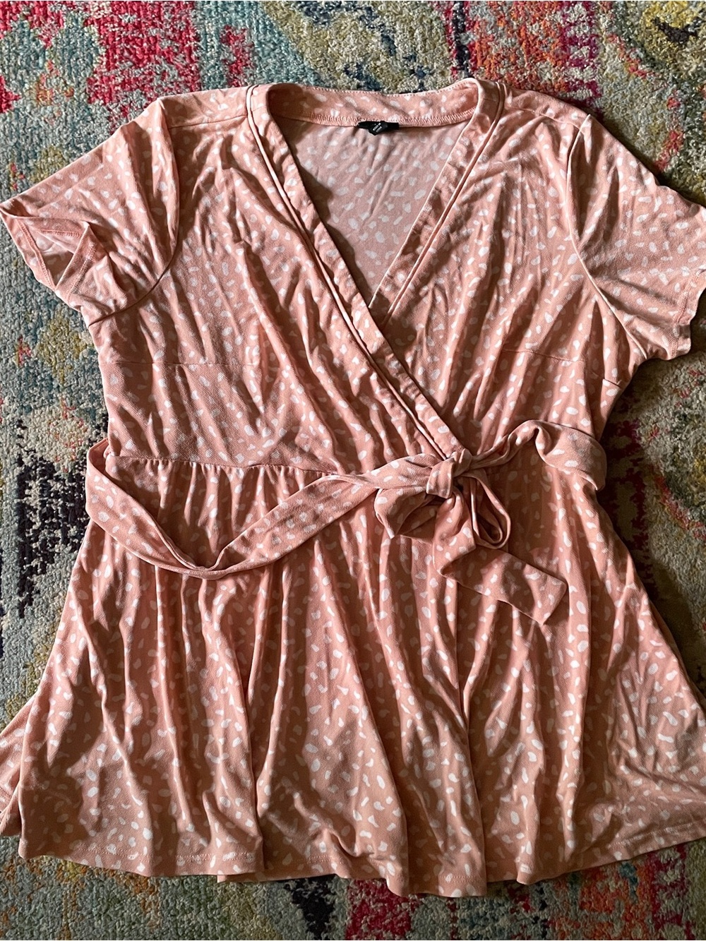 torrid Blush Pink Wrap Tunic with Tie Waist